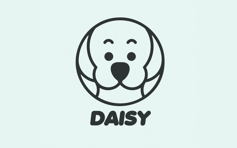 Modèle de conception de logo de chien mignon GRATUIT