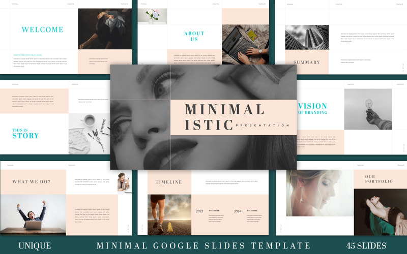 Modelo Minimalista Simples de Apresentação do Google Slides