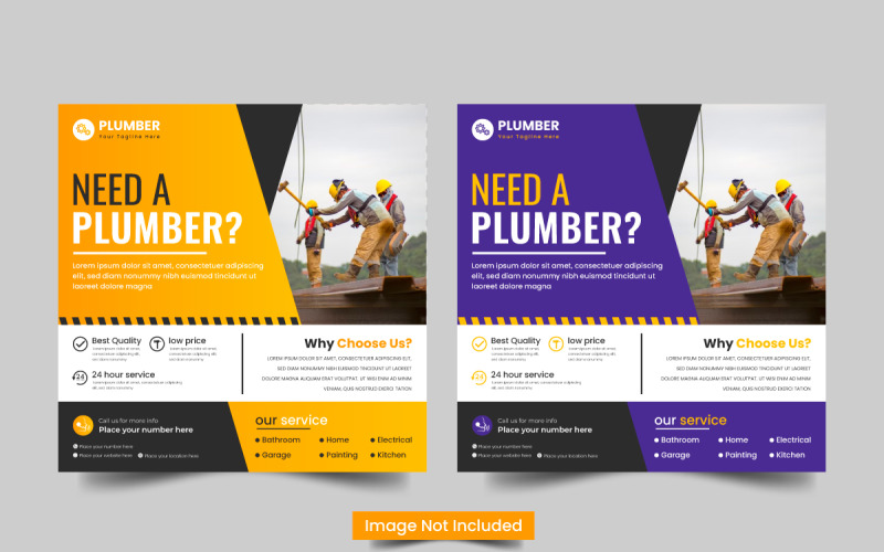 Vektor Bau- und Heimwerker-Reparatur-Social-Media-Post-Home-Service-Post