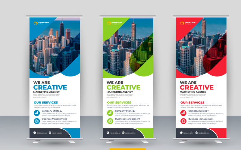 Vektor professioneller moderner Unternehmensstand Roll-up-Banner und Pull-up-Banner-Template-Design
