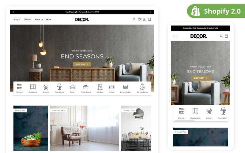 Multipurpose Bästa Shopify-möbler och heminredning | Shopify möbelbutiker | Shopify 2.0