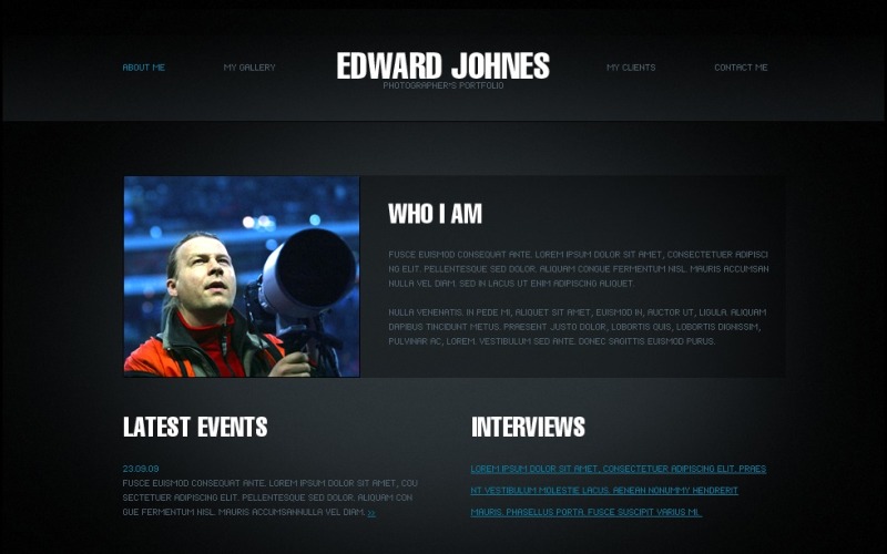 Photographer Portfolio Facebook Flash Template