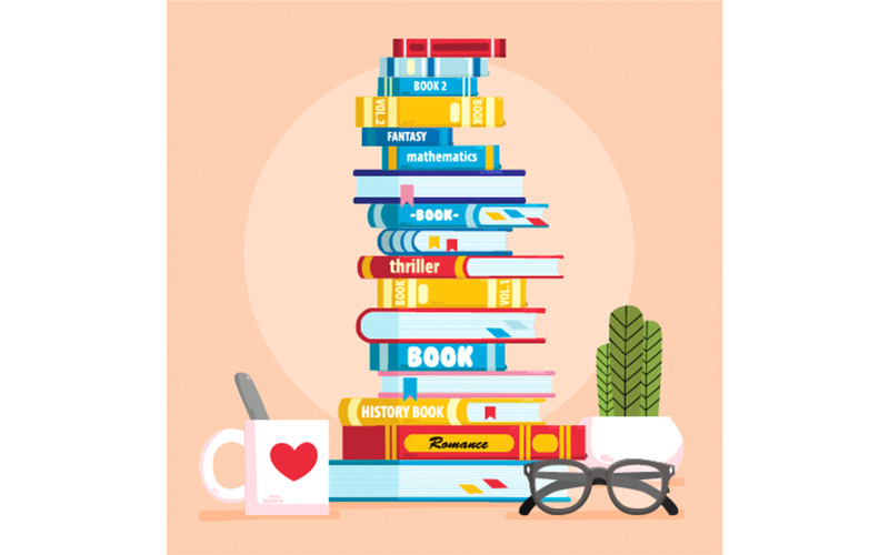Ручной обращается стек иллюстрации книги