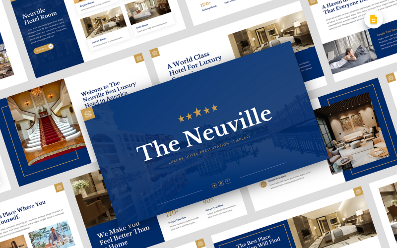 The Neuville - Luxe hotel Google Slide-sjabloon