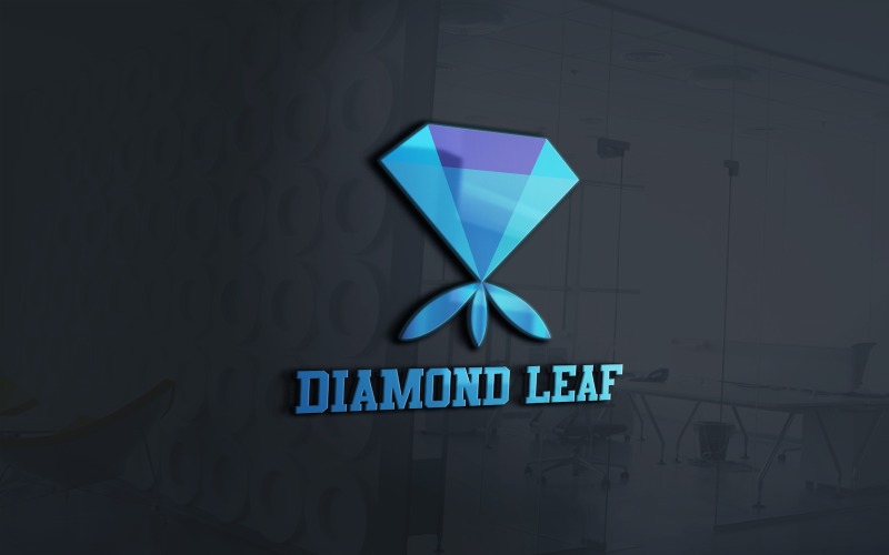 Diamond Leaf Logo Template For Jewelry Shop Vector File