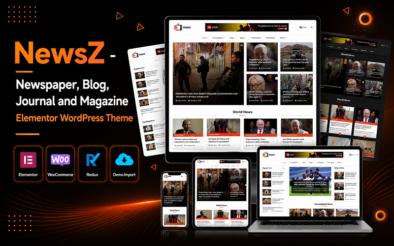 NewsZ – Elementor WordPress-Theme für Zeitungen, Blogs, Zeitschriften und Magazine