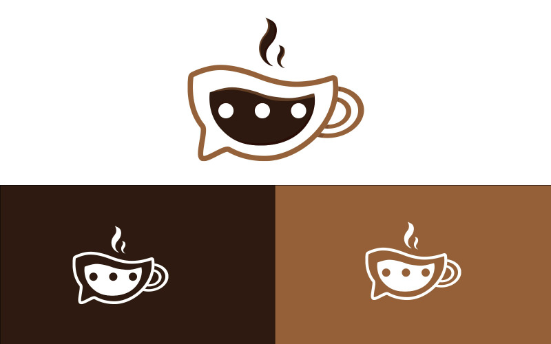 Plantilla de logotipo de charla de café - Diseño de logotipo de charla de café para empresa de estudio creativo.