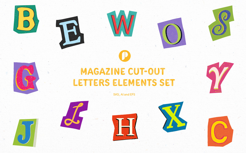 Kolorowy magazyn wycinanka elementów zestaw liter