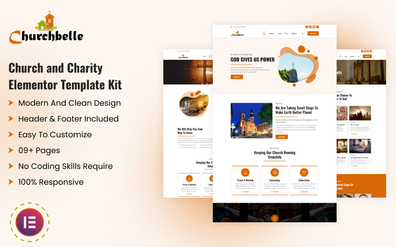 Churchbelle - Church and Charity Elementor Şablon Kiti
