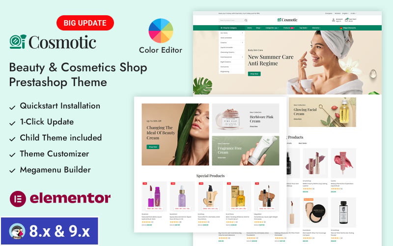Cosmotic - Kosmetyki i pielęgnacja urody Responsywny motyw Prestashop