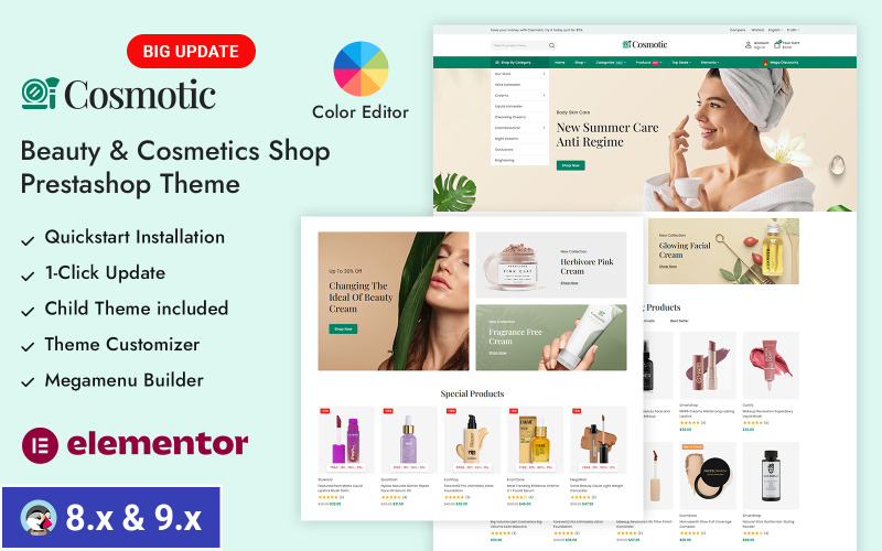 Cosmotic - Prestashop Responsive Theme für Kosmetik und Schönheitspflege