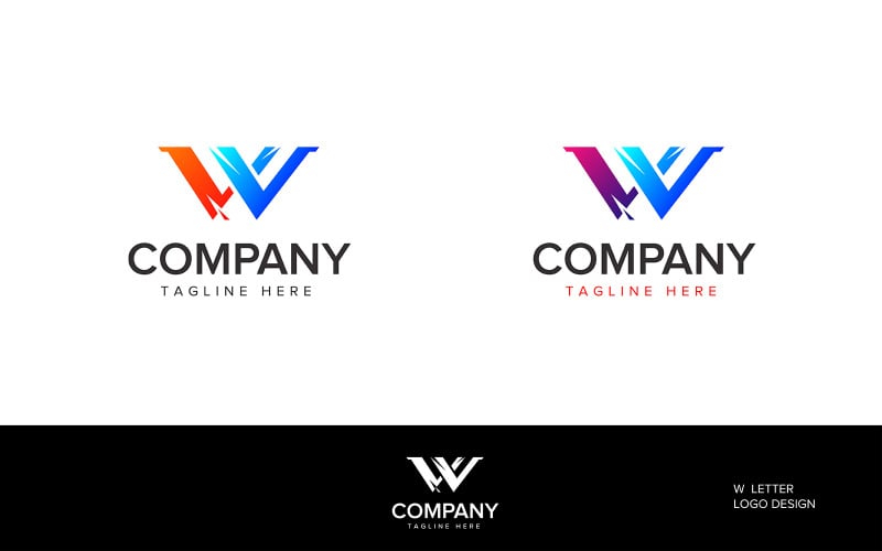Design de logotipo colorido abstrato letra W