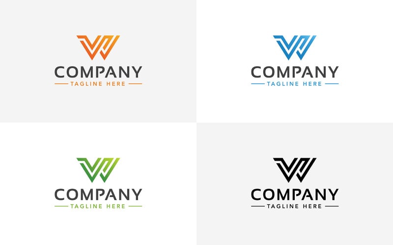 Design de logotipo simples abstrato moderno letra W