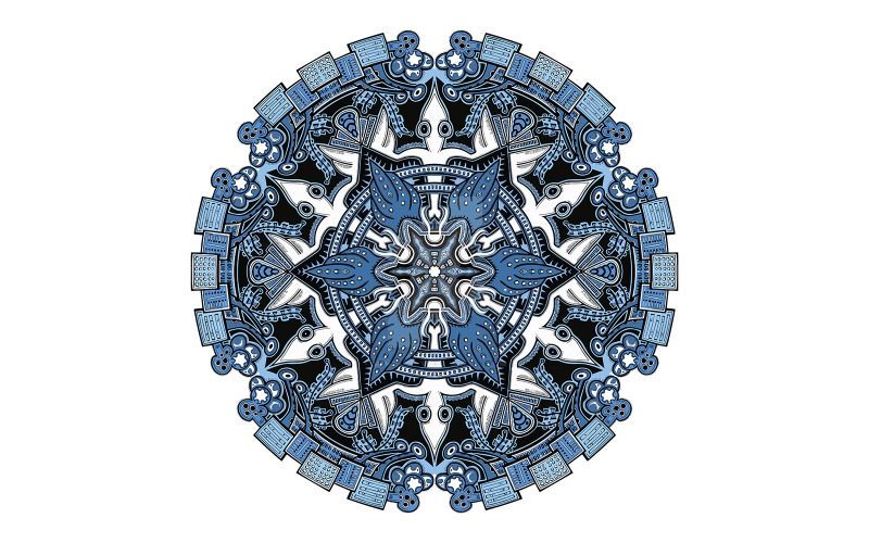 Freddy Brett Mandala Illustration vektor