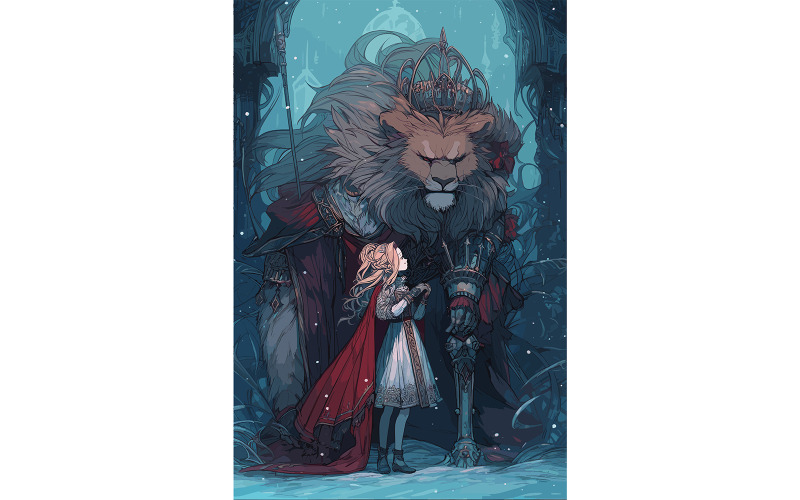 Hösten Steampunk lejonet och den frysta jungfrun Abyssalcore Illustration