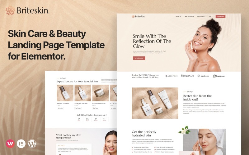 Briteskin - Premium Skincare & Beauty Landing Page Template