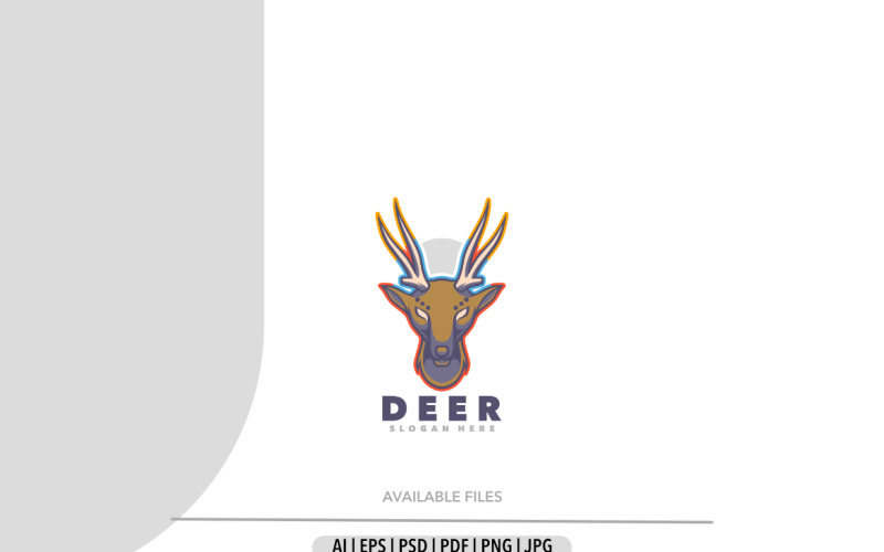 Шаблон логотипа талисмана головы оленя