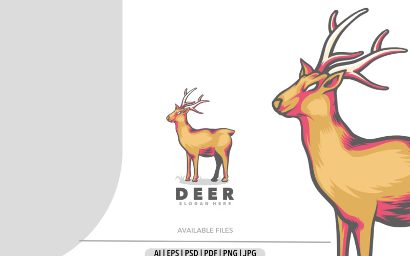 Szablon logo zwierząt maskotka jelenia