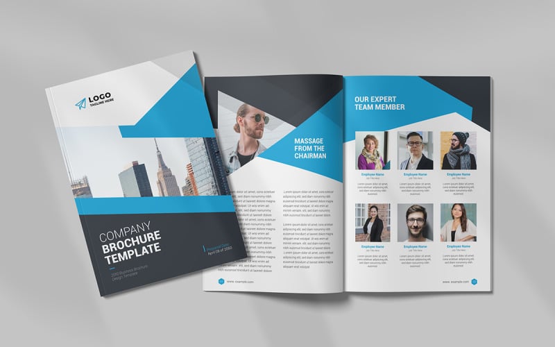 Дизайн макета шаблона брошюры и дизайн корпоративного минимального многостраничного бизнес-брошюры
