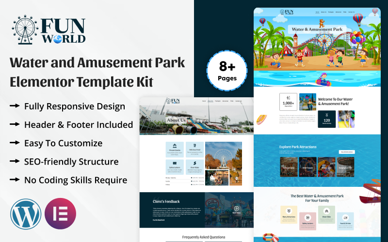 Fun World - Kit de modèles d'élément de parc aquatique et d'attractions