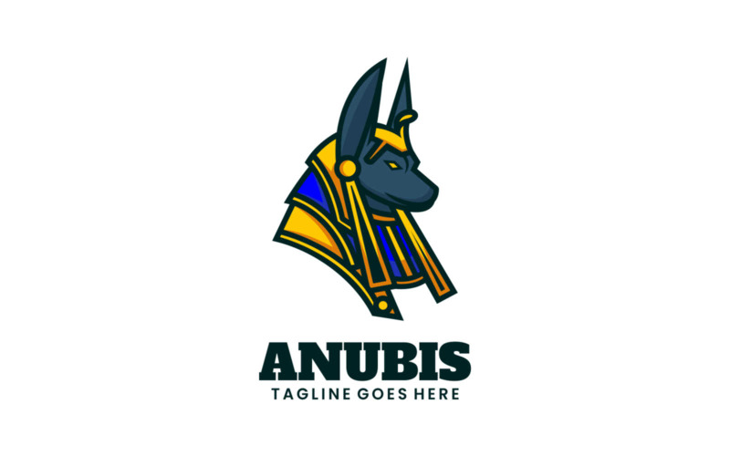 Diseño de logotipo de mascota simple de Anubis