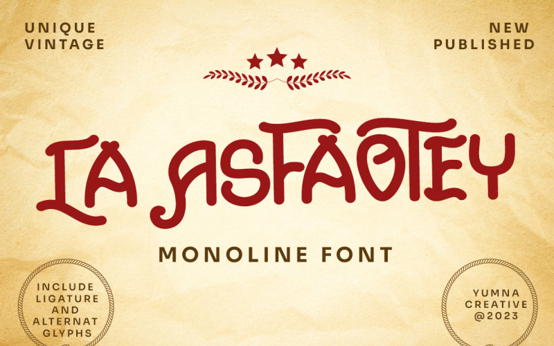 La Asfaotey — monolitowa czcionka vintage