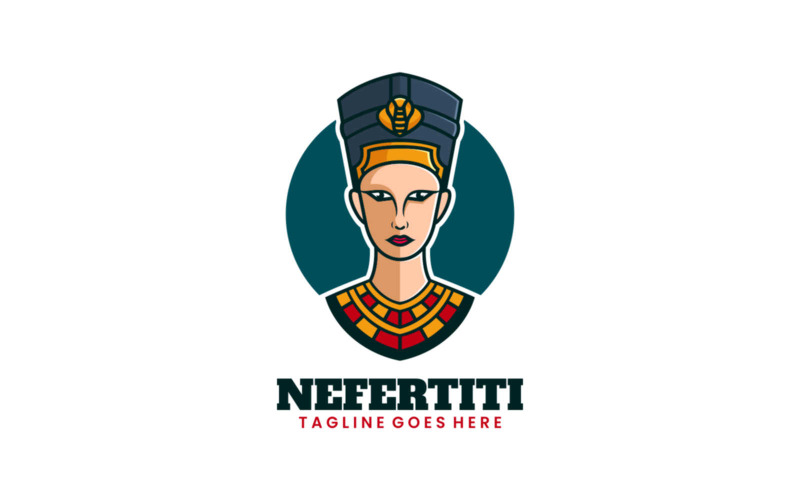 Logotipo de la mascota simple de Nefertiti