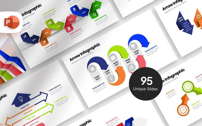Modèle de présentation d'infographie de flèche