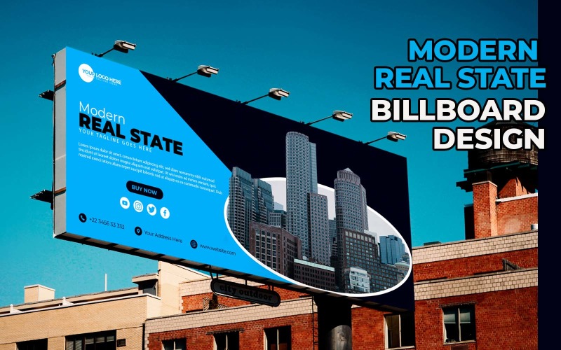 Сучасний дизайн рекламного щита Real State - фірмовий стиль