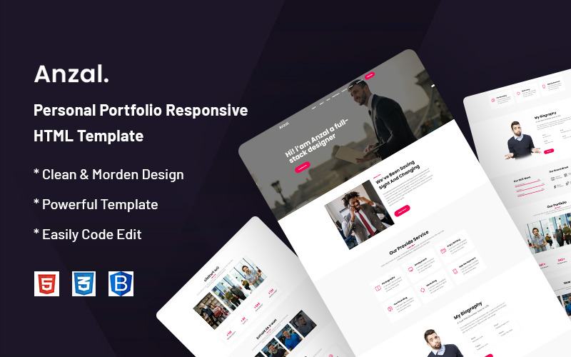 Anzal – Kişisel Portföy Web Sitesi Şablonu