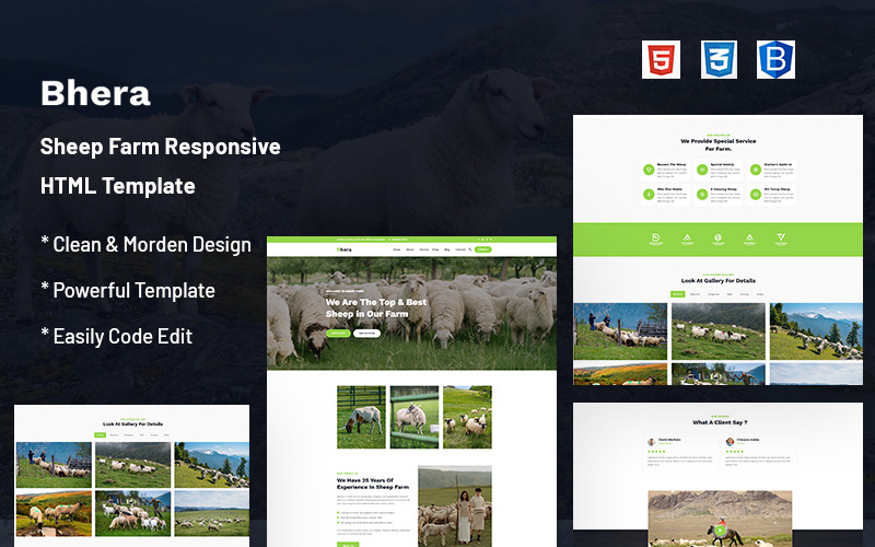 Bhera – Modèle de site Web de ferme ovine