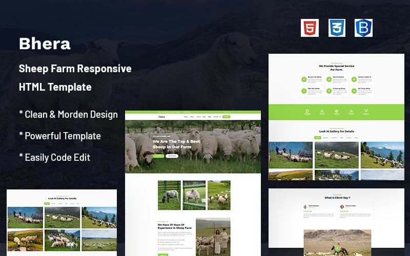 Bhera — шаблон веб-сайта овцеводческой фермы