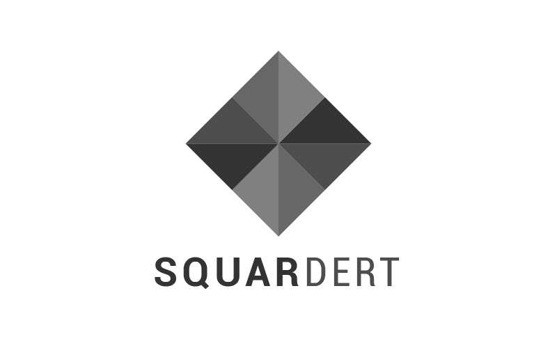 Design de logotipo geométrico de forma quadrada