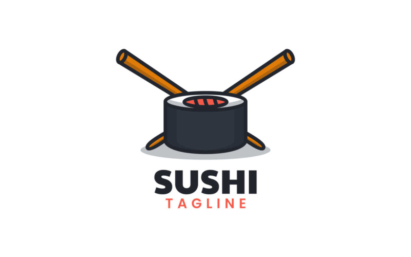 Стиль логотипу суші простий талісман