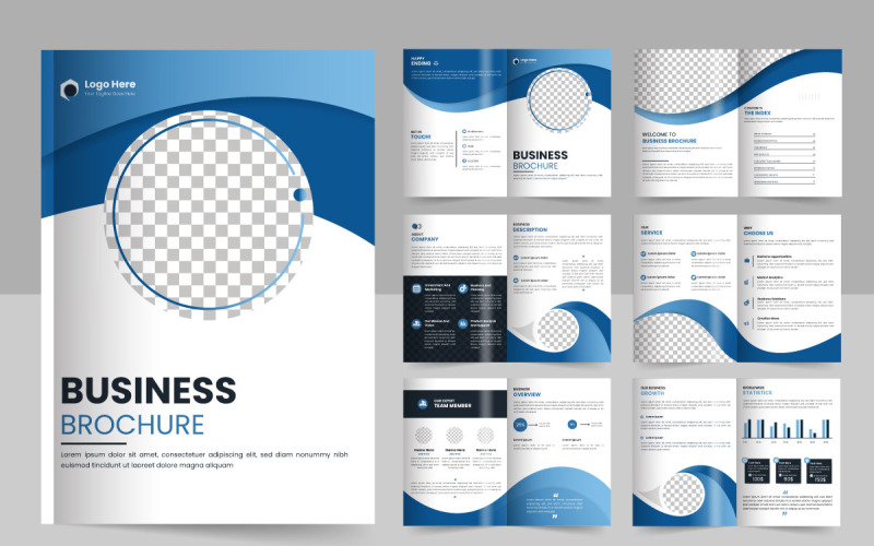 Design de layout de modelo de brochura comercial, modelo mínimo de brochura comercial