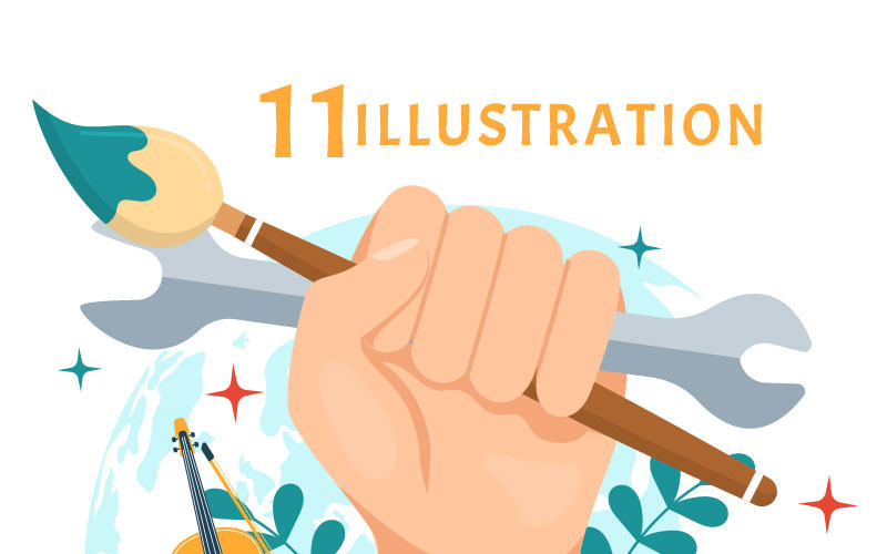 11 Ilustração do Dia Mundial das Habilidades da Juventude
