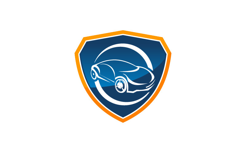 Logotipo de escudo de seguro de automóvil