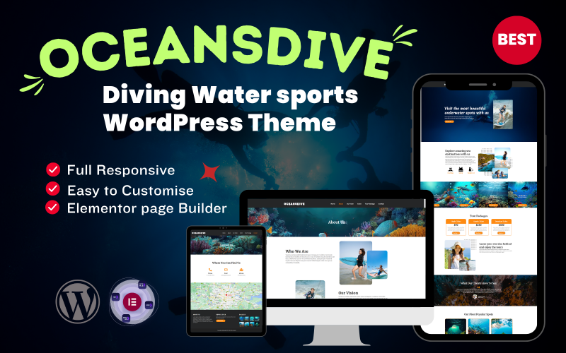Oceansdive Scuba Water Sport Diving Responsivt WordPress-tema