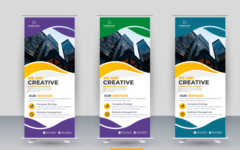 Vector corporate x banner pull up roll up banner standee template avec formes et idée