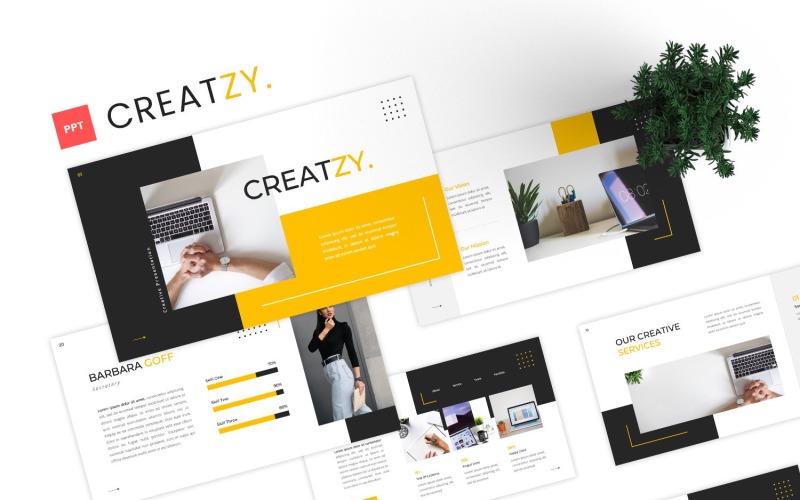 Creatzy - Modelo de Powerpoint Criativo