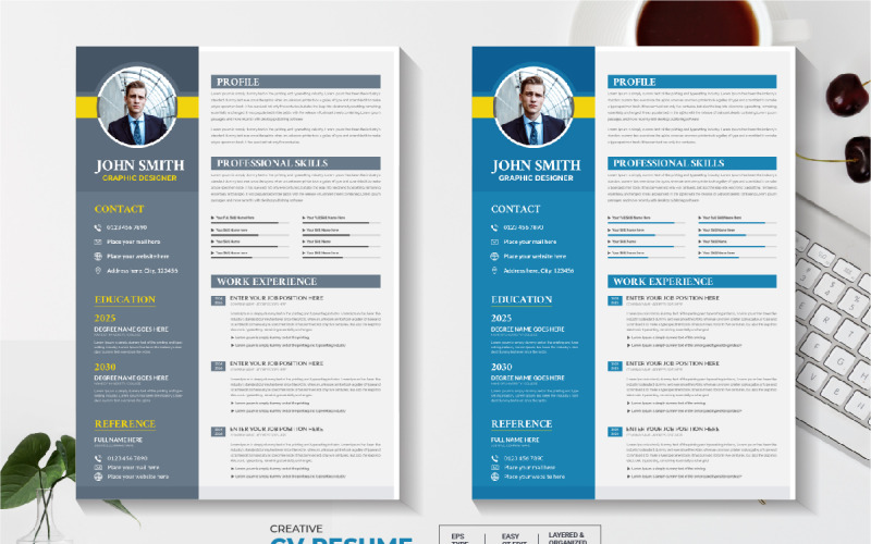 Kreativ utskrivbar CV-mall