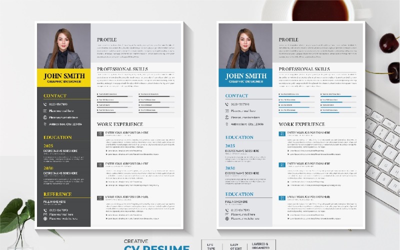 Plantilla de currículum vitae de estudiante creativo