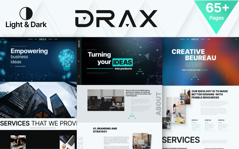 Drax – IT-megoldások és digitális ügynökség portfóliósablonja