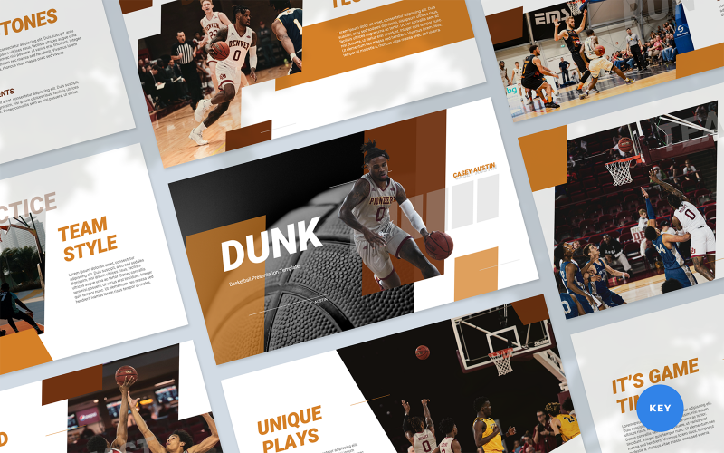 Dunk - Keynote-Präsentationsvorlage für Basketball