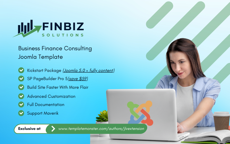 FinBiz - Modèle Joomla de conseil en finance d'entreprise
