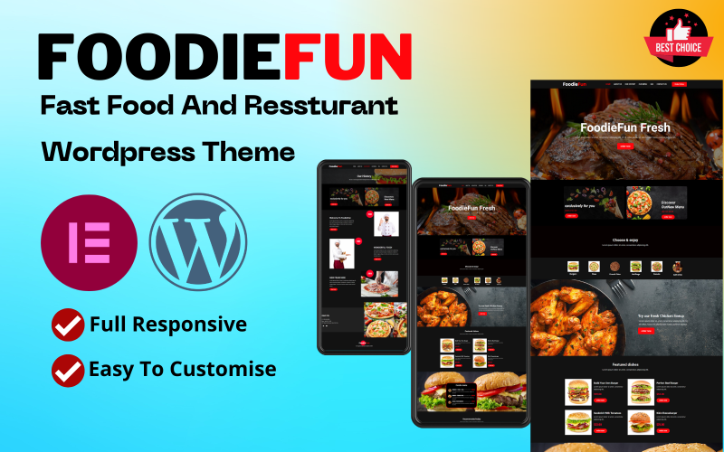 Foodiefun Fast Food And Resturant W pełni responsywny motyw Wordpress