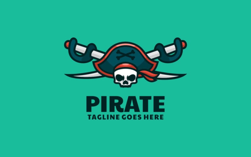Proste logo maskotki pirata