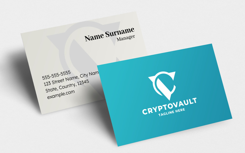Sjabloon voor Crypto Vault Letter C en V Pro-logo