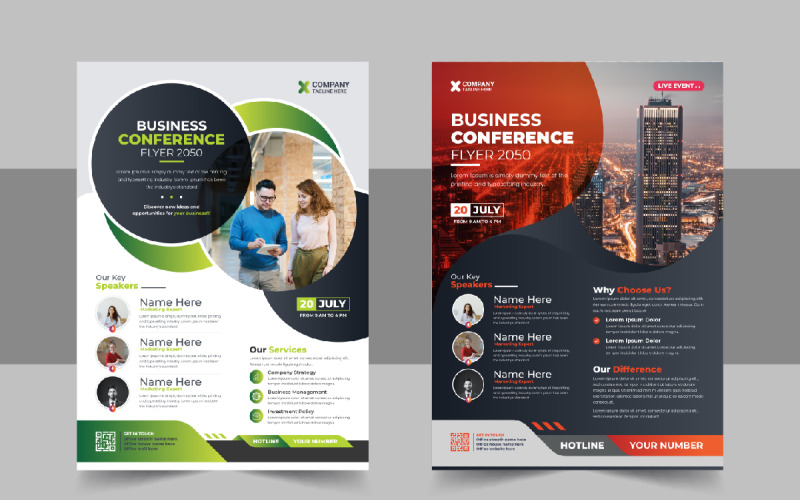 Creative business conference flyer template