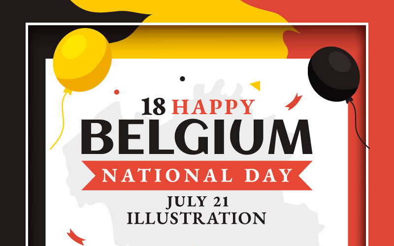 18 Gelukkige Belgische Onafhankelijkheidsdag Illustratie